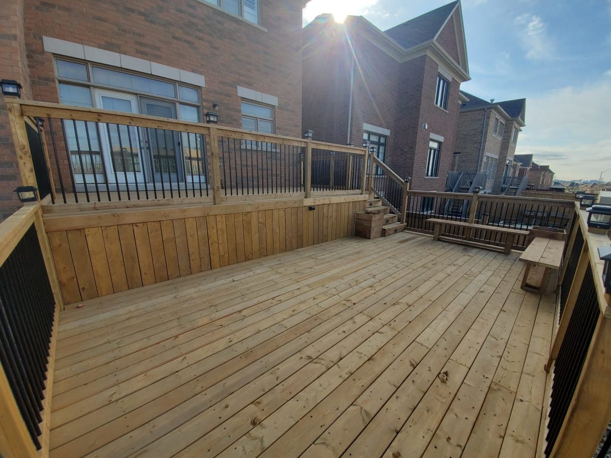 Wood and cedar deck project in North York