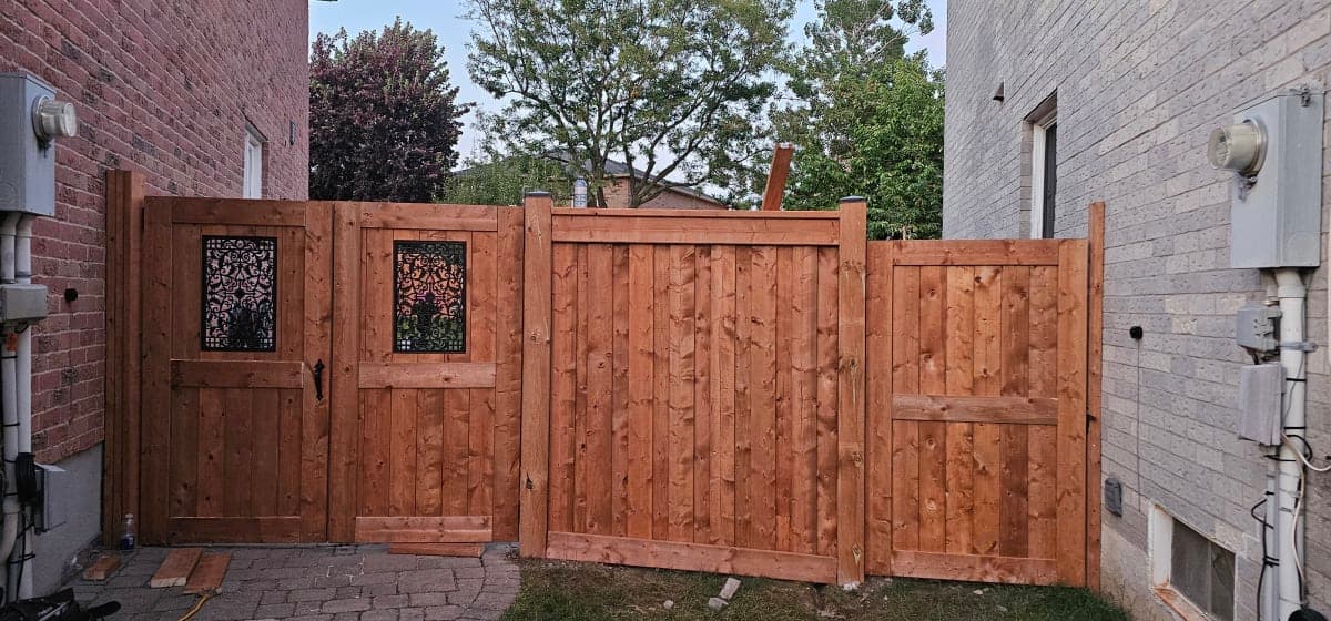 Wood fence with quality lumber and fasteners