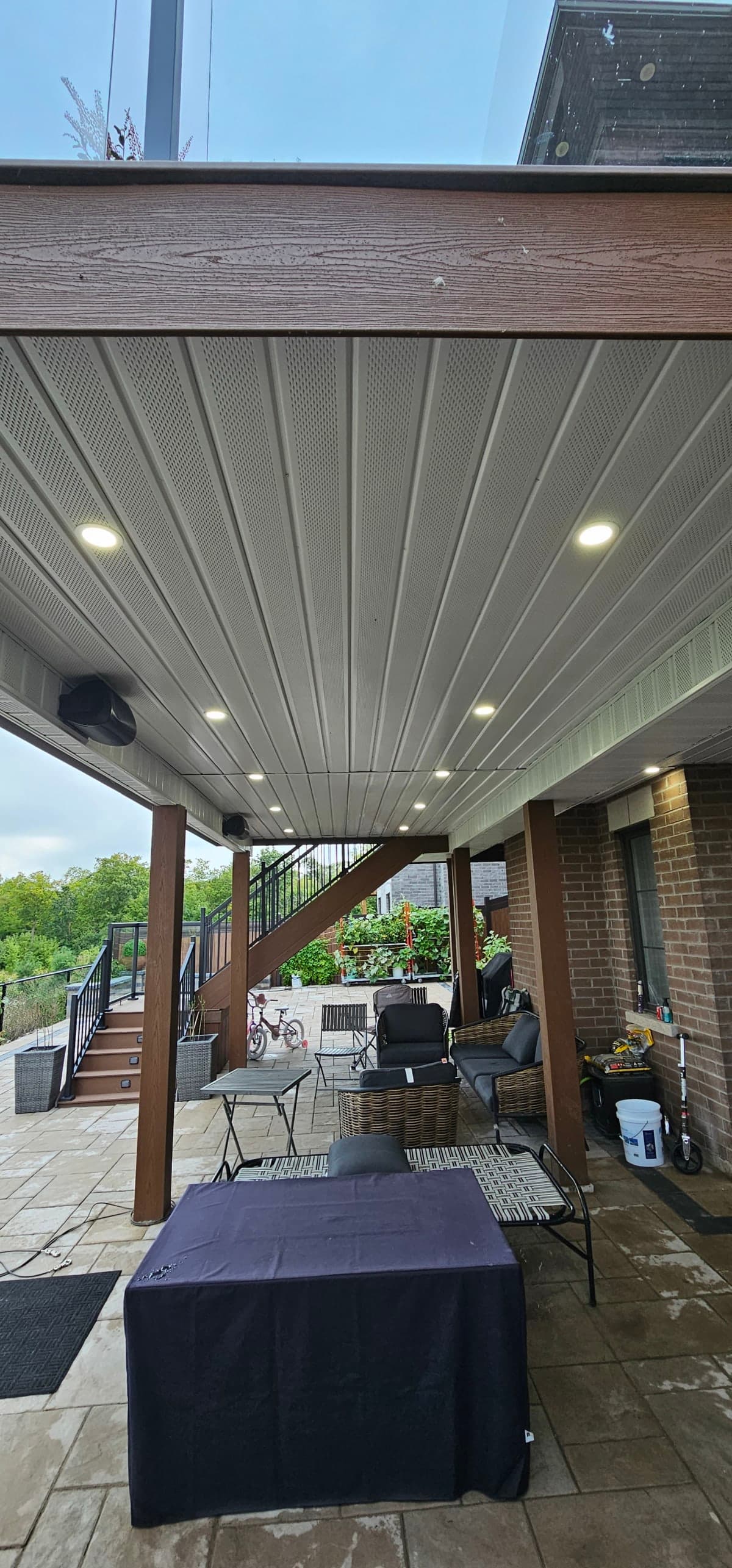 Outdoor lighting installed with deep frost-proof footings