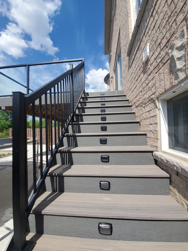 Outdoor lighting installation with properly installed fixtures and wiring